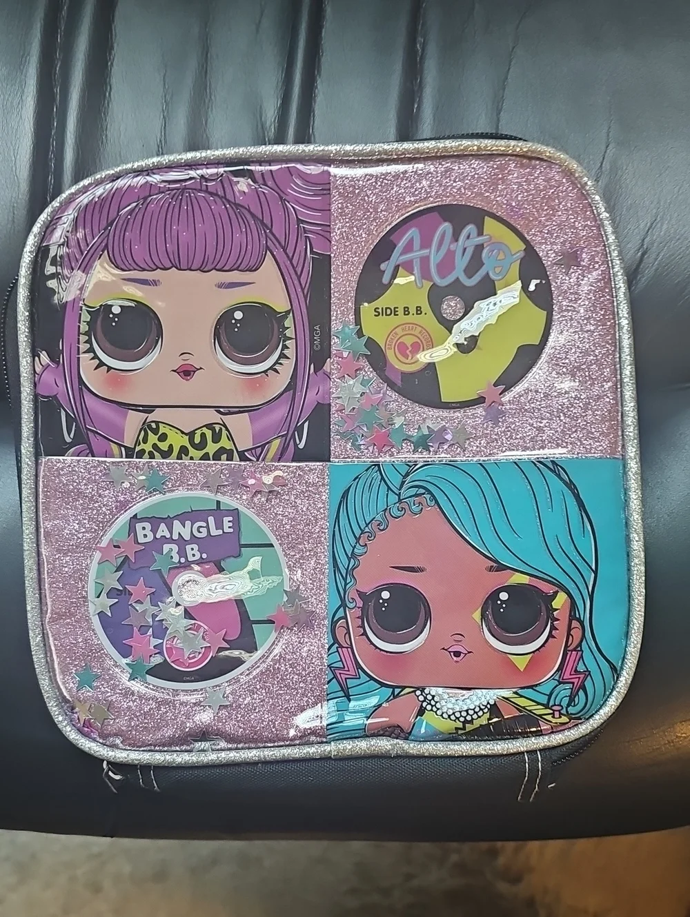 Kids Glitter Pop Doll Sequin Lunch Bag - Pink
